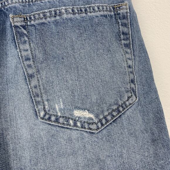 Lucky Shorts Women 6/28 Denim Mid-rise Boy Cut-Off Raw Edge Distressed Blue Jean - Picture 3 of 11